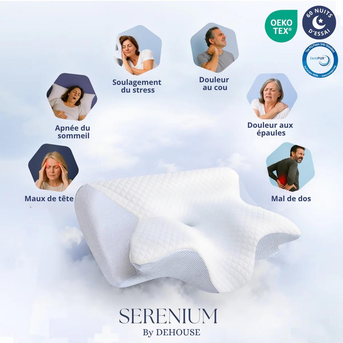 Serenium™ - Oreiller à mémoire de forme 3.0