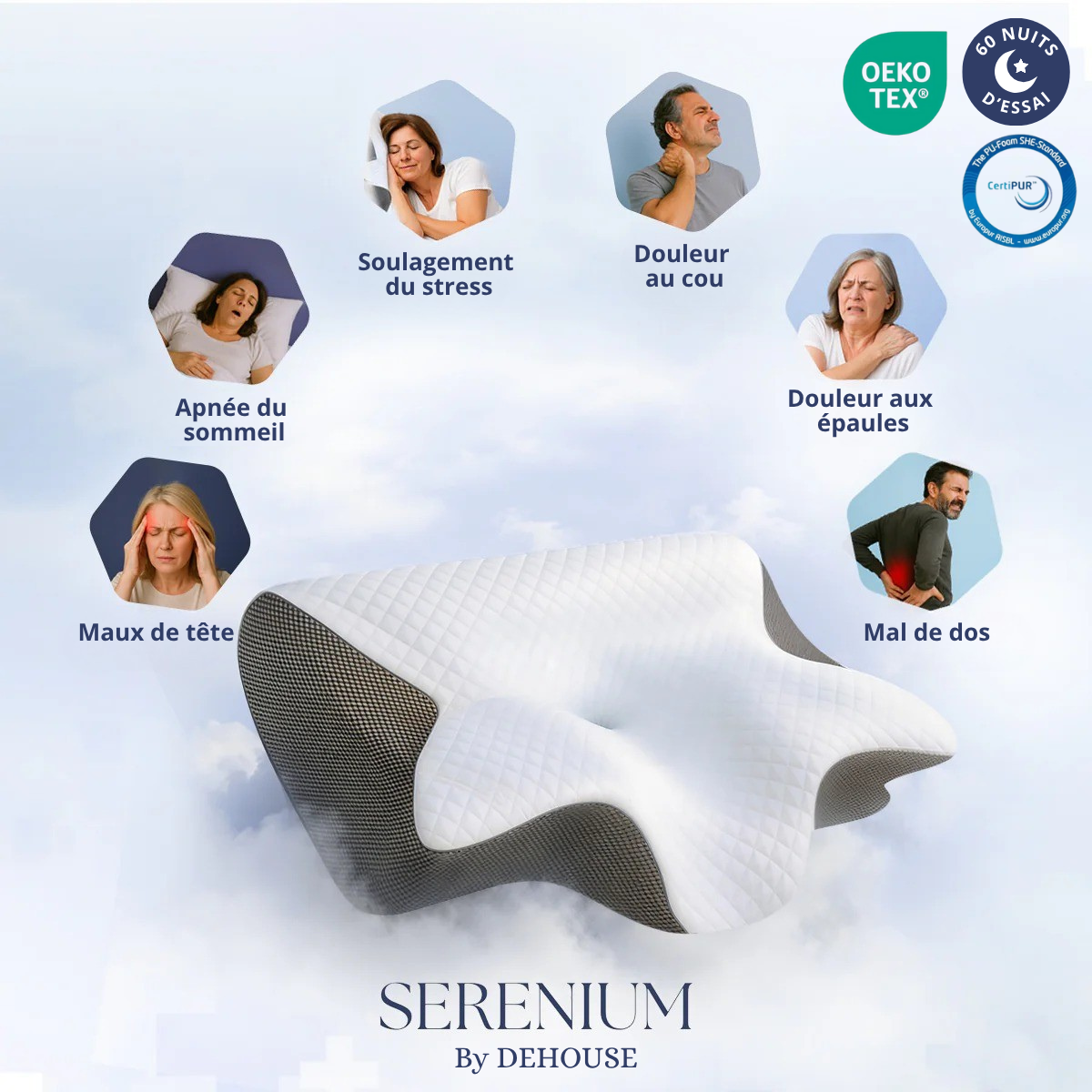 Serenium™ - Oreiller à mémoire de forme 3.0